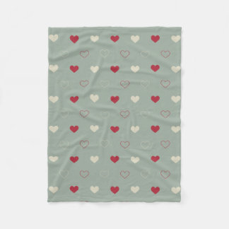 Couverture Polaire Papier peint à motif cœur rouge et beige