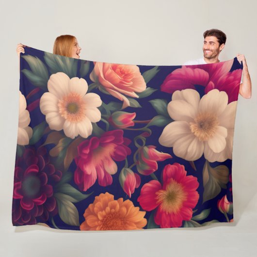 Couverture Polaire Papier peint à motifs floraux (En situation)