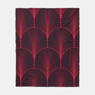 Couverture Polaire papier peint art déco rouge et noir vintage 