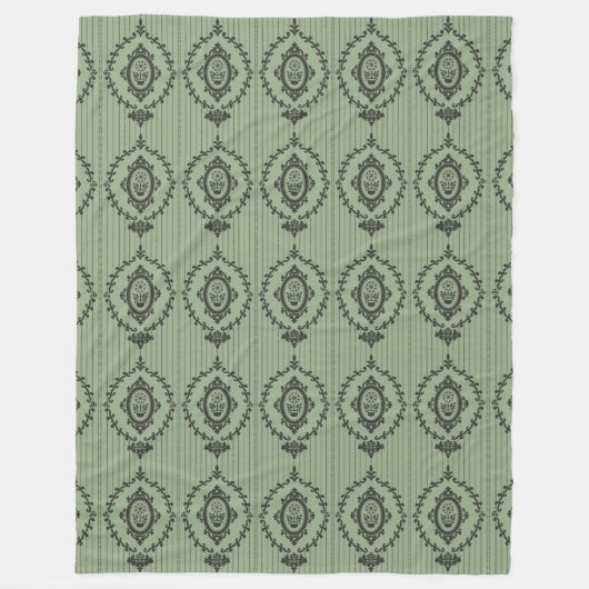 Couverture Polaire Papier peint baroque en vert (Devant)
