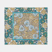 Couverture Polaire papier peint bleu art nouveau cyclamen (Devant (Horizontal))