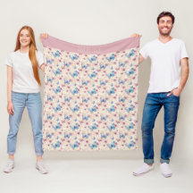 Papier peint motif papillon rose bleu aquarelle