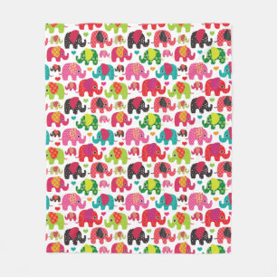 Couverture Polaire papier peint motif rétro éléphant enfants