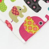 Couverture Polaire papier peint motif rétro éléphant enfants (Coin)