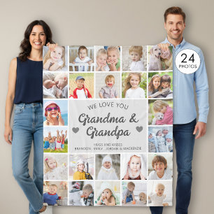 Couverture Polaire Papier Personnalisé Amour Vous Grand-mère et Grand