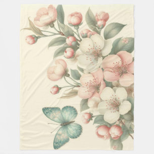 Couverture Polaire Papillon à ressort/floral vintage