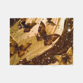 Couverture Polaire Papillon Abstrait Glam Métallisé Doré (Devant (Horizontal))