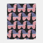 Couverture Polaire Papillon américain, patriotique, 4 juillet (Devant)