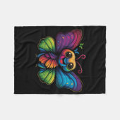 Couverture Polaire Papillon arc-en-ciel (Devant (Horizontal))