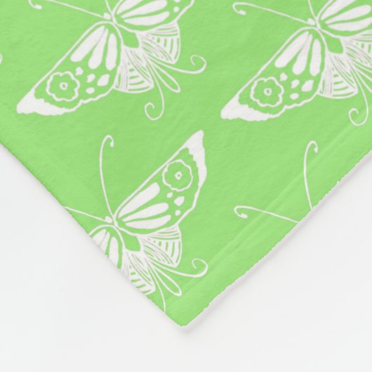 Couverture Polaire Papillon Art déco stylisé - vert citron (Coin)