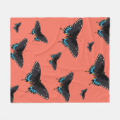 Couverture Polaire Papillon Art Monarque Imprime Pink Butterfly Trans (Devant (Horizontal))