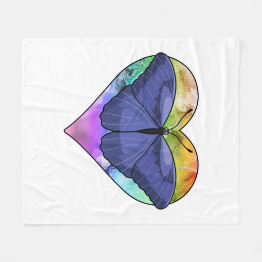 Couverture Polaire Papillon au coeur (Devant (Horizontal))