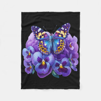 Couverture Polaire Papillon Avec Fleurs Violettes Pensée Démence Heim