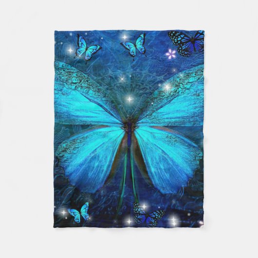 Couverture Polaire Papillon bleu élégant (Devant)