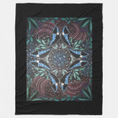 Couverture Polaire Papillon bleu Triangle Art autochtone australien (Devant)