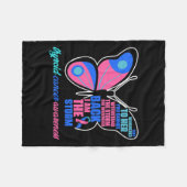 Couverture Polaire Papillon cancéreux - Thyroïde Survivant Thyroïde C (Devant (Horizontal))