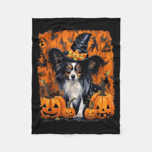 Couverture Polaire Papillon Chien Halloween (Devant)