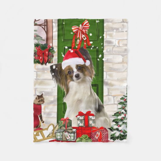 Couverture Polaire Papillon Chien Noël (Devant)