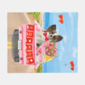 Couverture Polaire Papillon Chien Valentine's Day Truck (Devant (Horizontal))