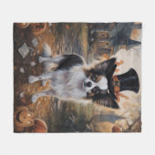Couverture Polaire Papillon Citrouille Halloween effroi (Devant (Horizontal))
