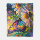 Couverture Polaire Papillon coloré et Fleurs sauvages à Sunrise (Devant)