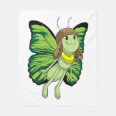 Couverture Polaire Papillon comme pilote avec casquette pilote (Devant)