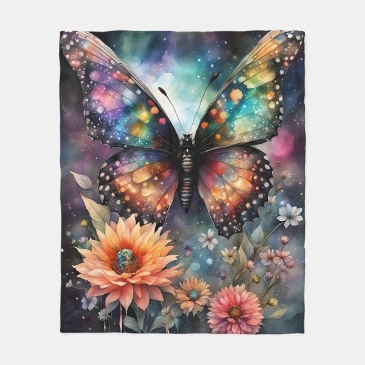 Couverture Polaire Papillon cosmique (Devant)