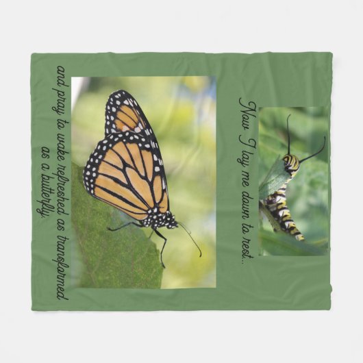 Couverture Polaire Papillon de chenille (Devant (Horizontal))