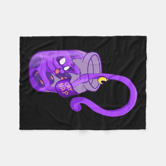 Couverture Polaire Papillon de lune - Chat mignon (Devant (Horizontal))