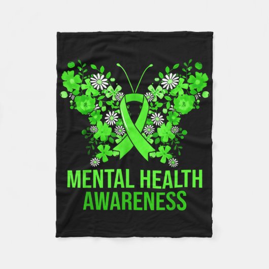 Couverture Polaire Papillon de sensibilisation à la santé mentale Rub (Devant)