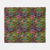 Couverture Polaire Papillon en plumes de paon victorien élégant viole (Devant (Horizontal))