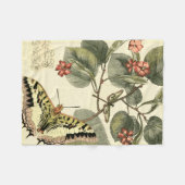 Couverture Polaire Papillon et libellule avec les fleurs rouges (Devant (Horizontal))