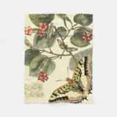 Couverture Polaire Papillon et libellule avec les fleurs rouges (Devant)