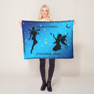 Couverture Polaire Papillon fée elfe "30X40" - Beauté en vous