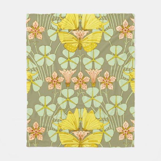 Couverture Polaire Papillon Floral Botanique coloré (Devant)