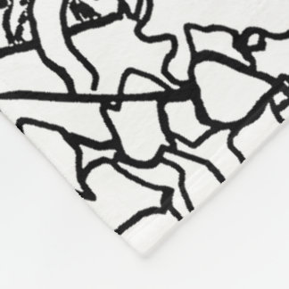 Couverture Polaire Papillon floral en noir et blanc - personnaliser