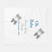 Couverture Polaire Papillon gris bleu baby shower oh bébé moderne tex (Devant (Horizontal))