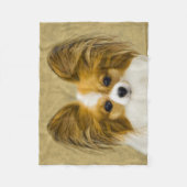 Couverture Polaire Papillon (Hound Tri) Peinture - Art Chien original (Devant)