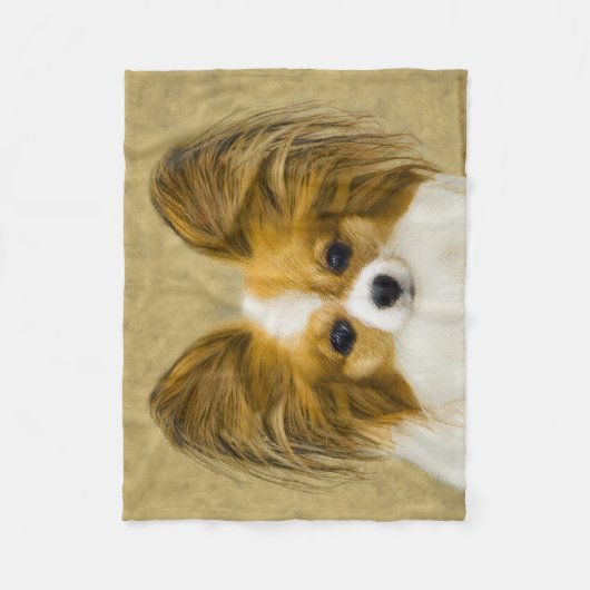 Couverture Polaire Papillon (Hound Tri) Peinture - Art Chien original (Devant)