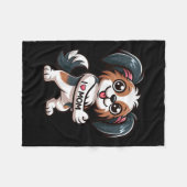 Couverture Polaire Papillon I Love Maman Funny Chien Tattoo (Devant (Horizontal))