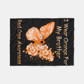 Couverture Polaire Papillon Je Porte Orange Pour Mon Frère Crps Rsd A (Devant (Horizontal))