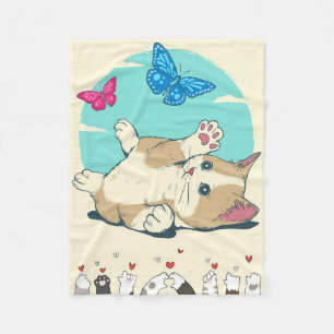 Couverture Polaire Papillon Lover Chat Jouer Avec Papillon