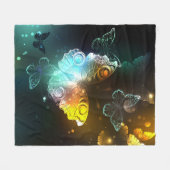 Couverture Polaire Papillon lumineux et papillons de nuit (Devant (Horizontal))