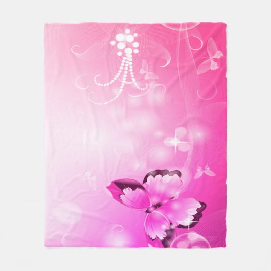 Couverture Polaire Papillon magenta (Devant)
