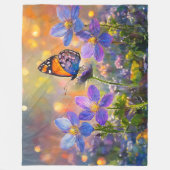 Couverture Polaire Papillon minuscule sur les Fleurs sauvages au leve (Devant)