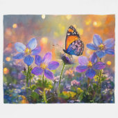 Couverture Polaire Papillon minuscule sur les Fleurs sauvages au leve (Devant (Horizontal))