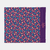 Couverture Polaire Papillon motif simple turquoise violet nom (Devant (Horizontal))