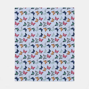 Couverture Polaire Papillon multicolore avec couleur de fond personna