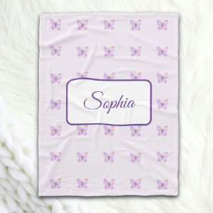 Couverture Polaire Papillon pourpre