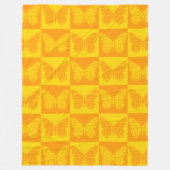 Couverture Polaire Papillon Retro Checkerboard Motif Jaune orange (Devant)